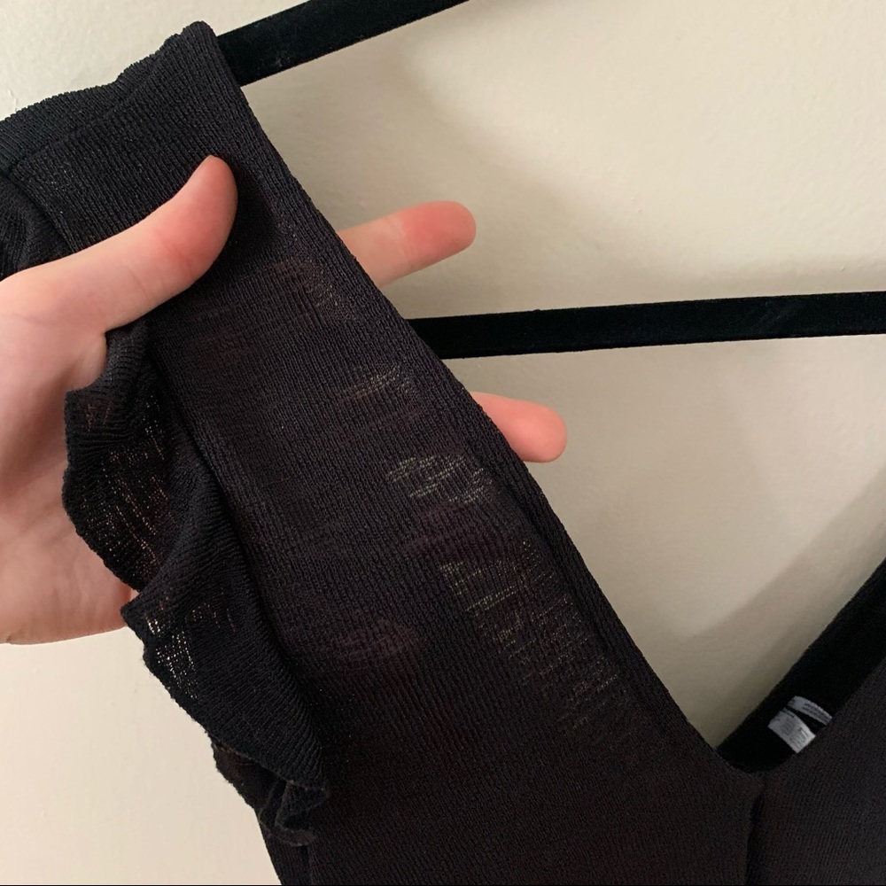 Urban Outfitters Flutter Sleeve Sheer Bodysuit - Picture 7 of 8